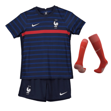 France Kids Soccer Jersey Home Whole Kit (Shirt+Short+Socks) 2021