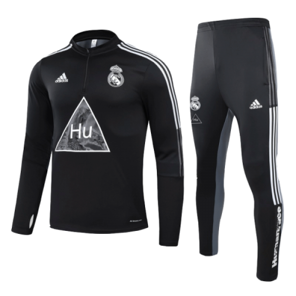 Real Madrid Human Race Black Zipper Sweat Shirt Kit(Top+Trouser) Real Madrid Human Race Black Zipper Sweat Shirt Kit(Top+Trouser)