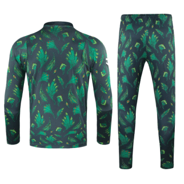 2021 Nigeria Dark Green Zipper Sweat Shirt Kit(Top+Trouser)