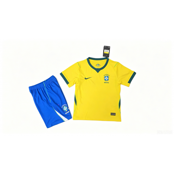 Kids Brazil Home Jersey Kit World Cup 2026